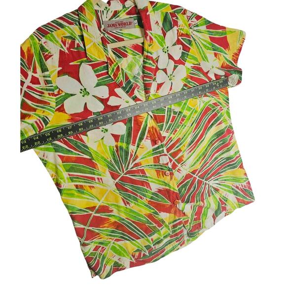 Jams World L Kaimana Red Rayon Buttondown Blouse. Made in Hawaii. Tropical Rare - Picture 4 of 16